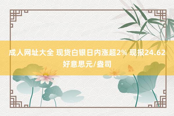 成人网址大全 现货白银日内涨超2% 现报24.62好意思元/盎司