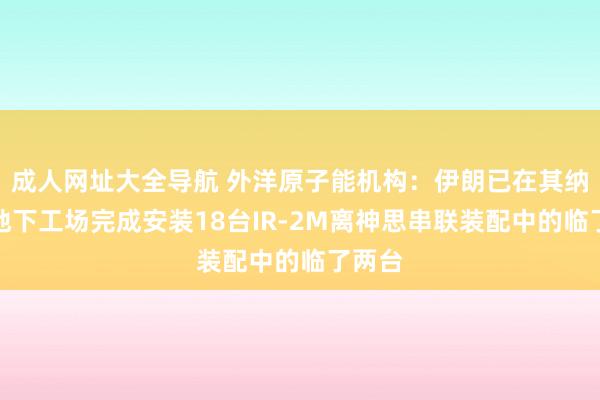 成人网址大全导航 外洋原子能机构：伊朗已在其纳坦兹地下工场完成安装18台IR-2M离神思串联装配中的临了两台