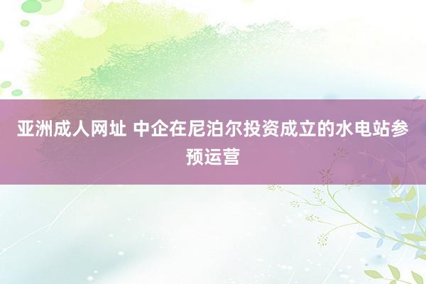 亚洲成人网址 中企在尼泊尔投资成立的水电站参预运营