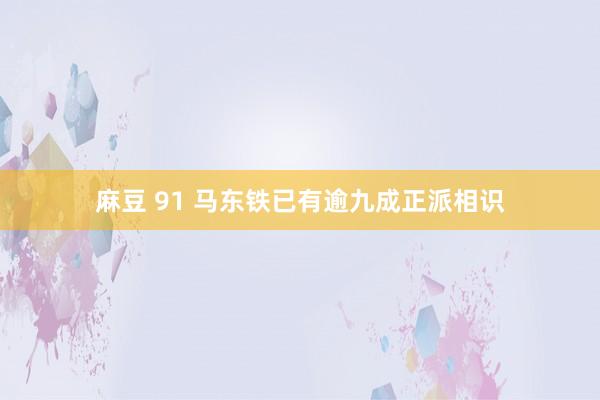 麻豆 91 马东铁已有逾九成正派相识